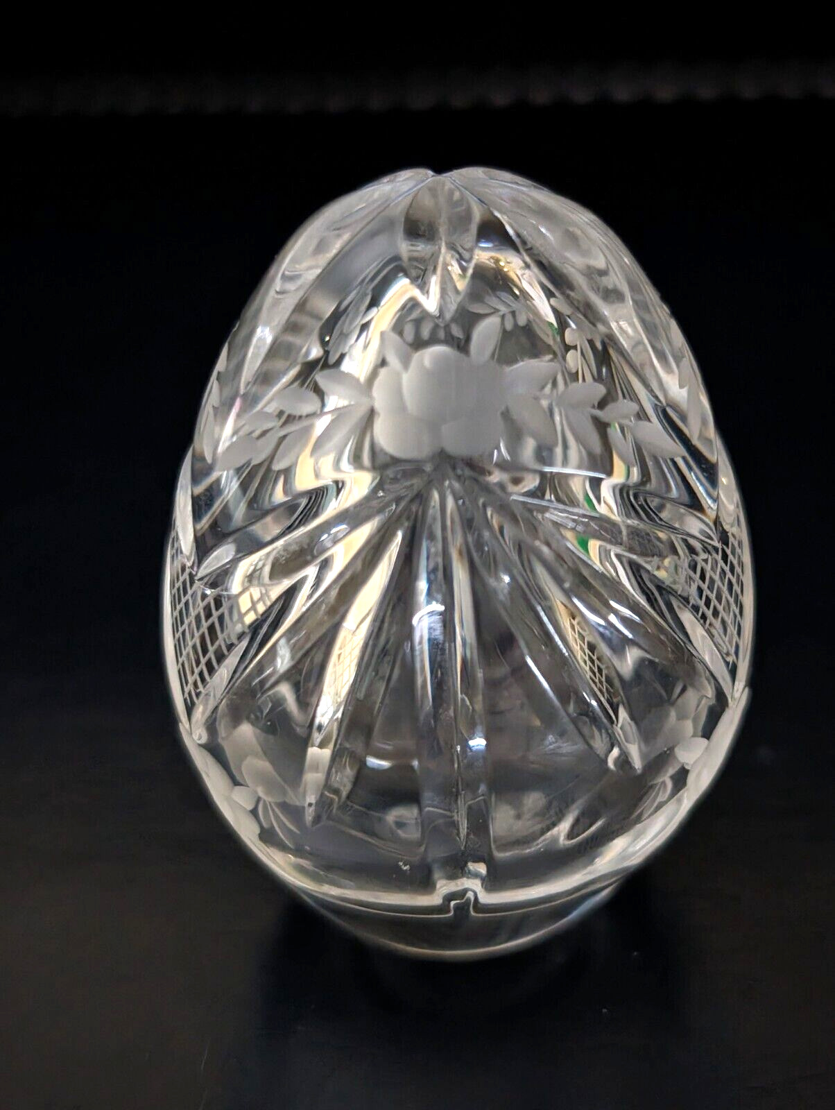 Faberge Crystal Egg  Rare Floral and Shining Star design  Signed  Numbered #1230