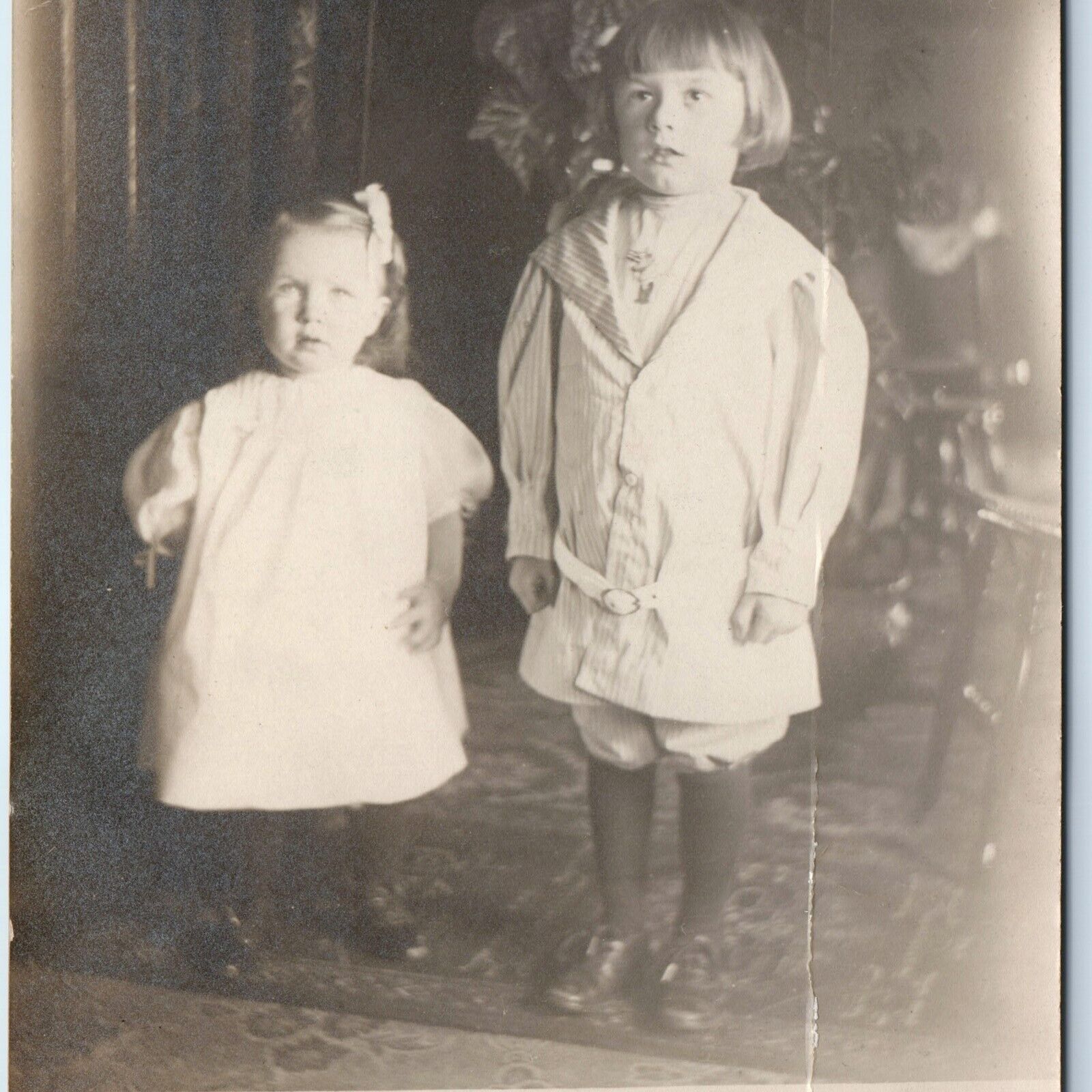 c1910s Sterling Station, NY RPPC Cute Little Girls Real Photo Kids Postcard A123