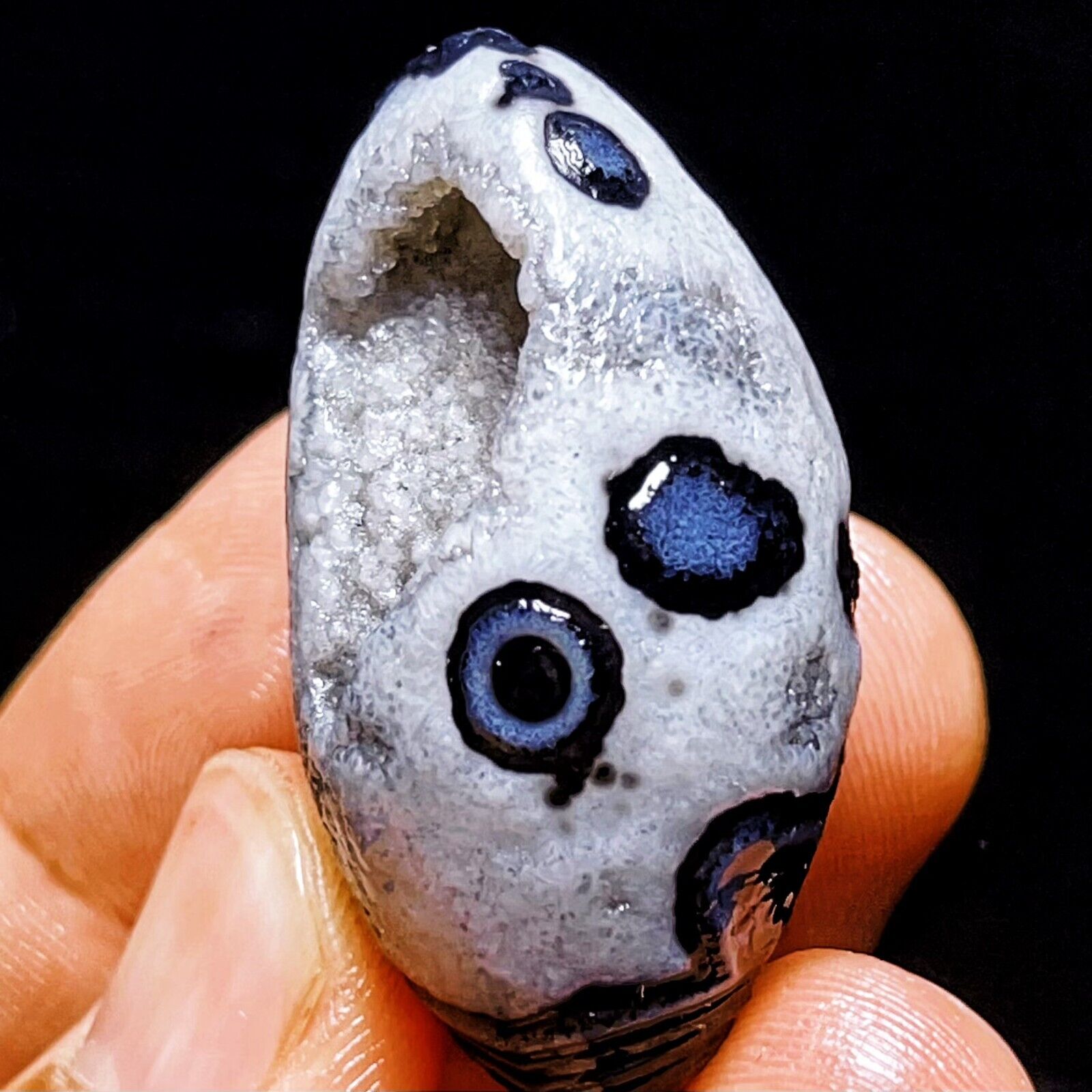 Rare 23G Natural Gobi Agate Eyes Agate Crystal Stone Madagascar L1583