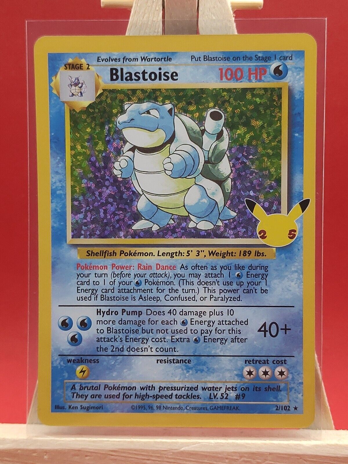 Blastoise 2/102 Celebrations Textured Ultra Rare Holo Pokemon Card * New *