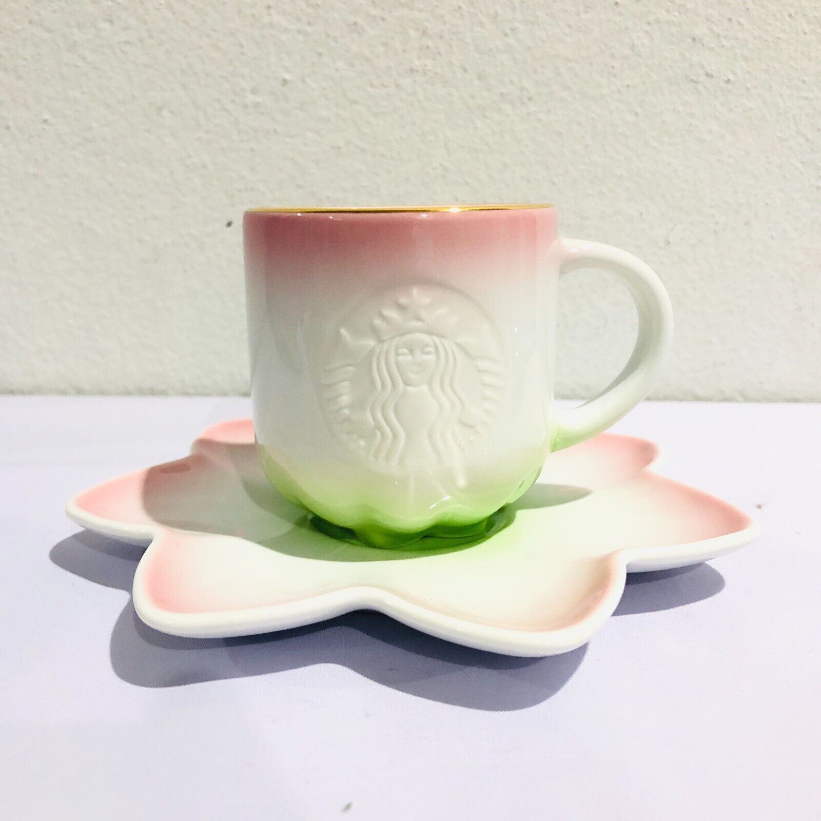 Starbucks Ceramic Saucer Cup 3 oz.Pink Lotus