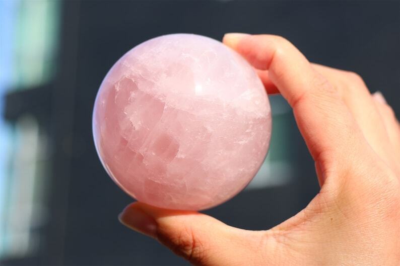 40-100mm Natural Rose Quartz ball Reiki Quartz Crystal Sphere Carving decor 1PC