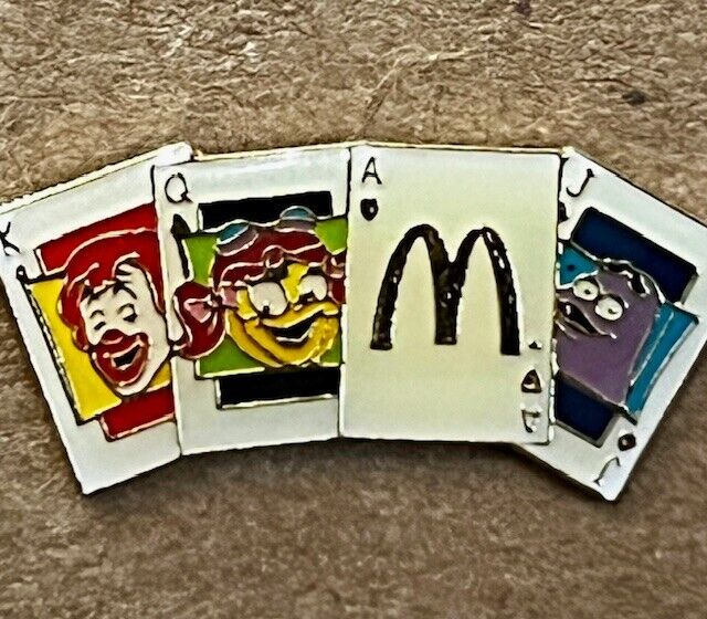 McDonald\'s Playing Cards Ronald Birde Grimace Collectible Lapel Hat Pin