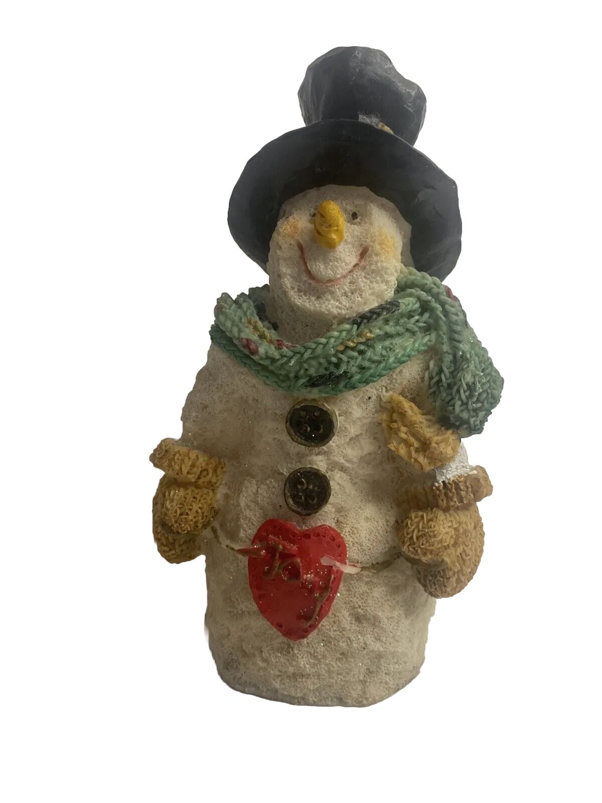 Holiday Collections Glitter Snow People Snowman Vintage (hat chipped in back)