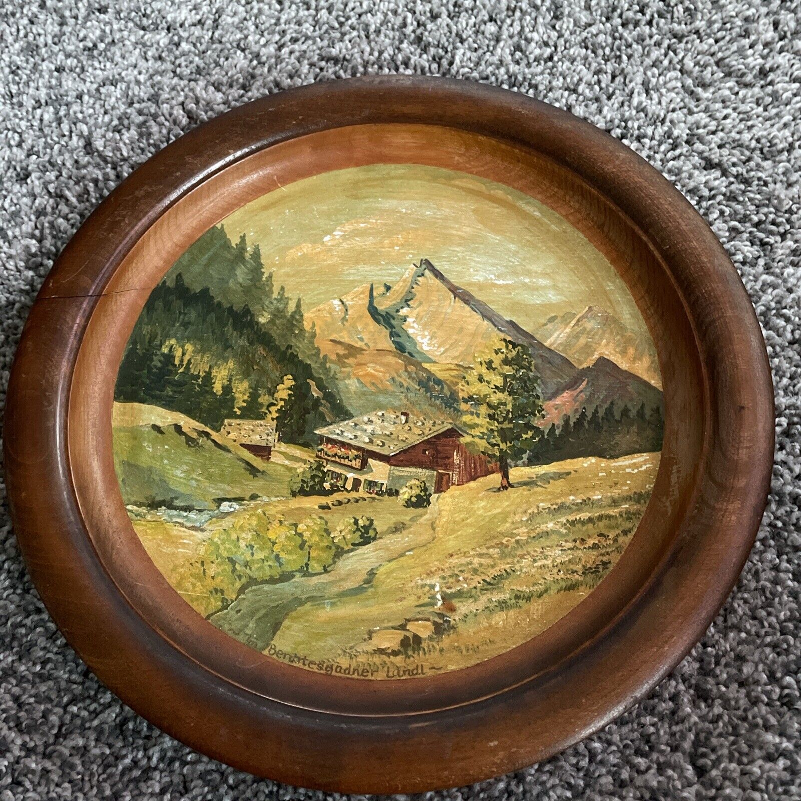 German Wooden Plates Vintage Berchtesgadner and Bayrischen Alpen