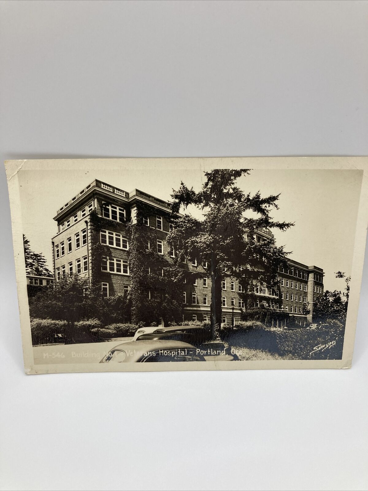 RPPC Postcard Veterans Hospital Building 1-Portland Oregon