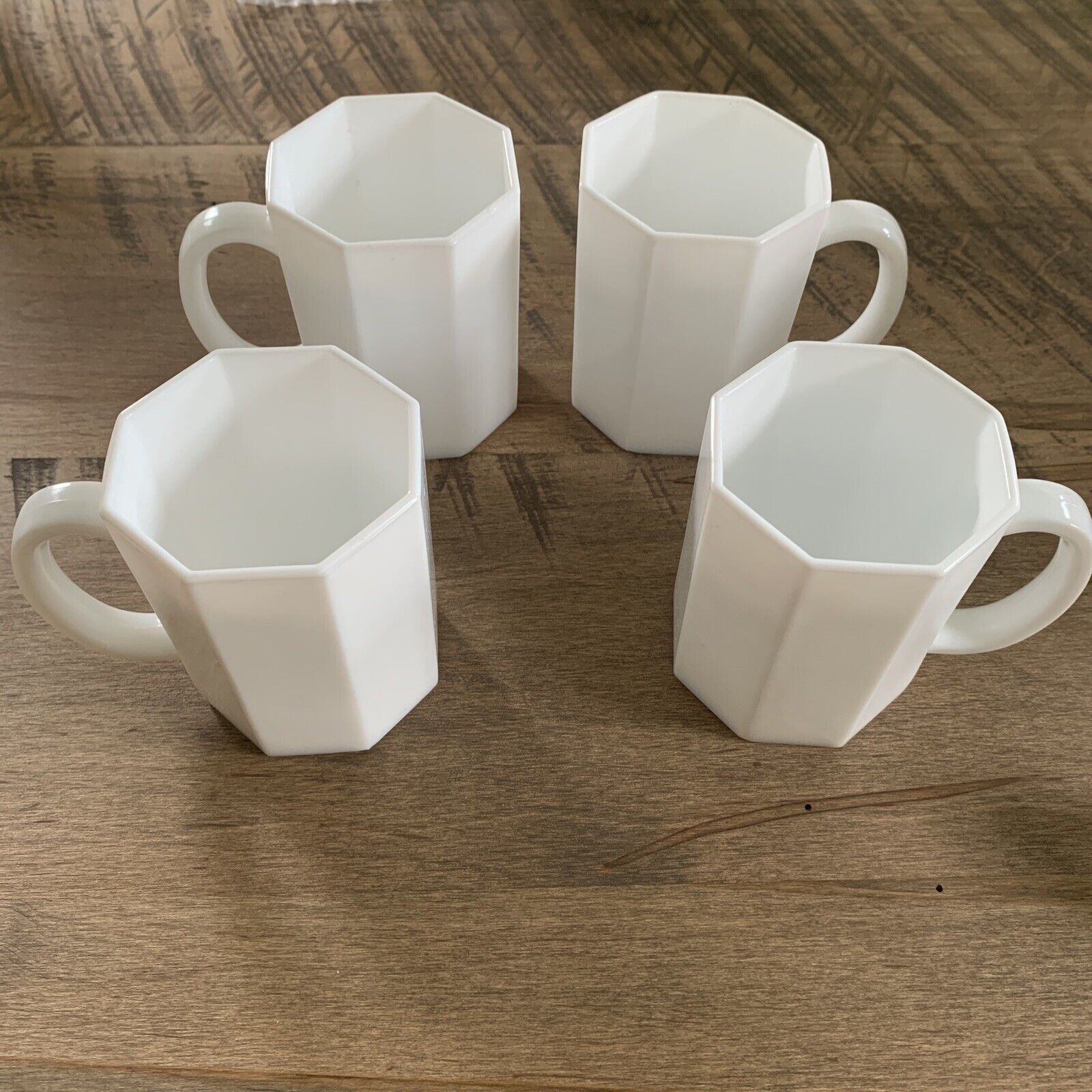 ARCOROC FRANCE OCTIME 4 White coffee MUGS 3 7/8\