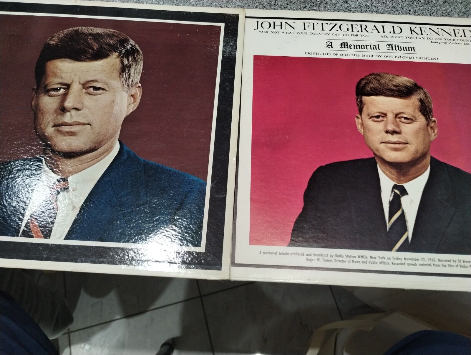 John F. Kennedy collectible vinyl records both albums highlights of speeches