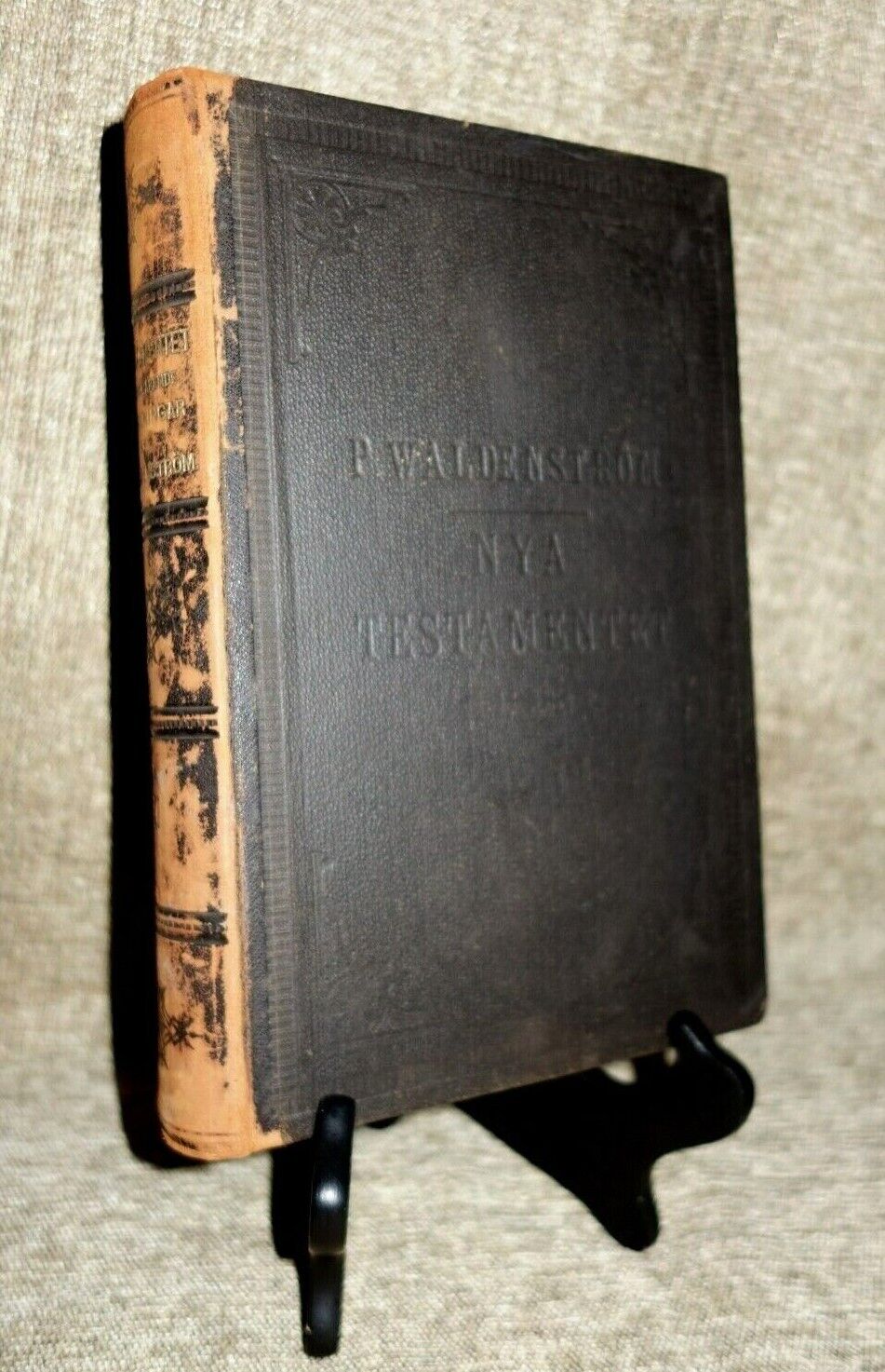Antique P. Waldenstrom NYA Testament Med Forklarande Anmarkingar Rare 1894