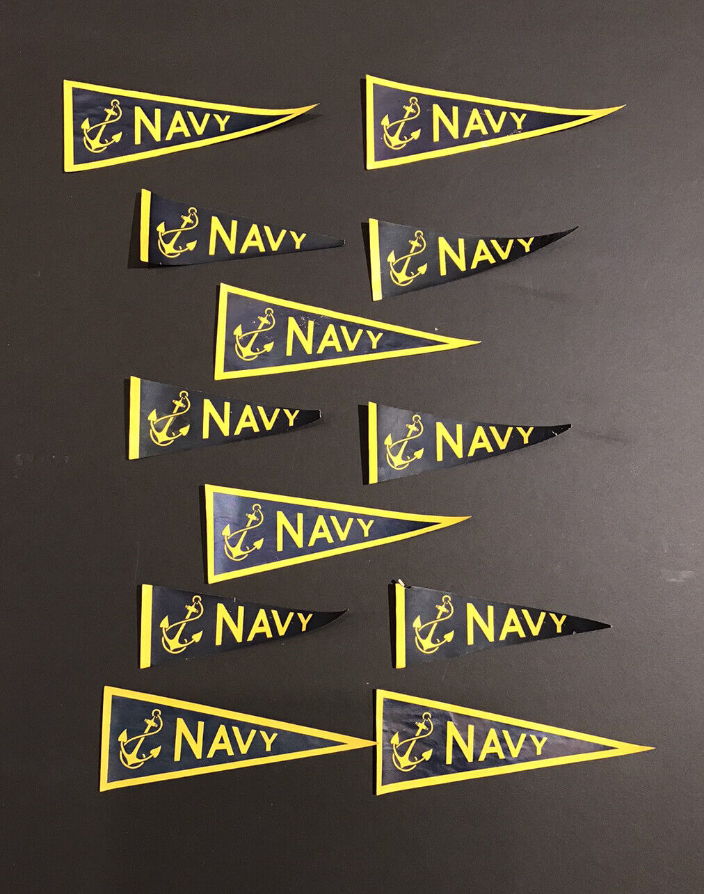Lot Of Twelve Small Vintage US Navy Paper Pennants Circa 1950’s