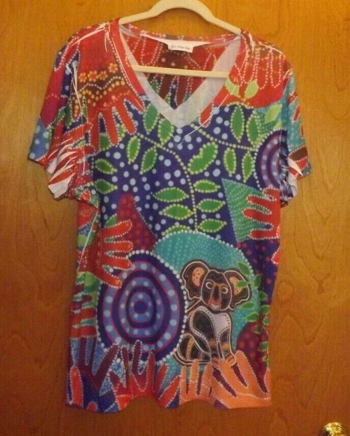 SAN DIEGO ZOO ABSTRACT KOALA BEAR SHIRT 3XL. MULTI-COLORED. EXCELLENT CONDITION