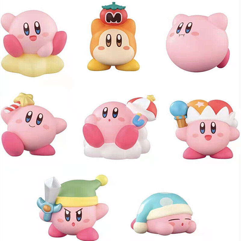 8pcs/Set Anime Kirby 2.6" PVC Action Figure Toys Collection Doll Model Gift