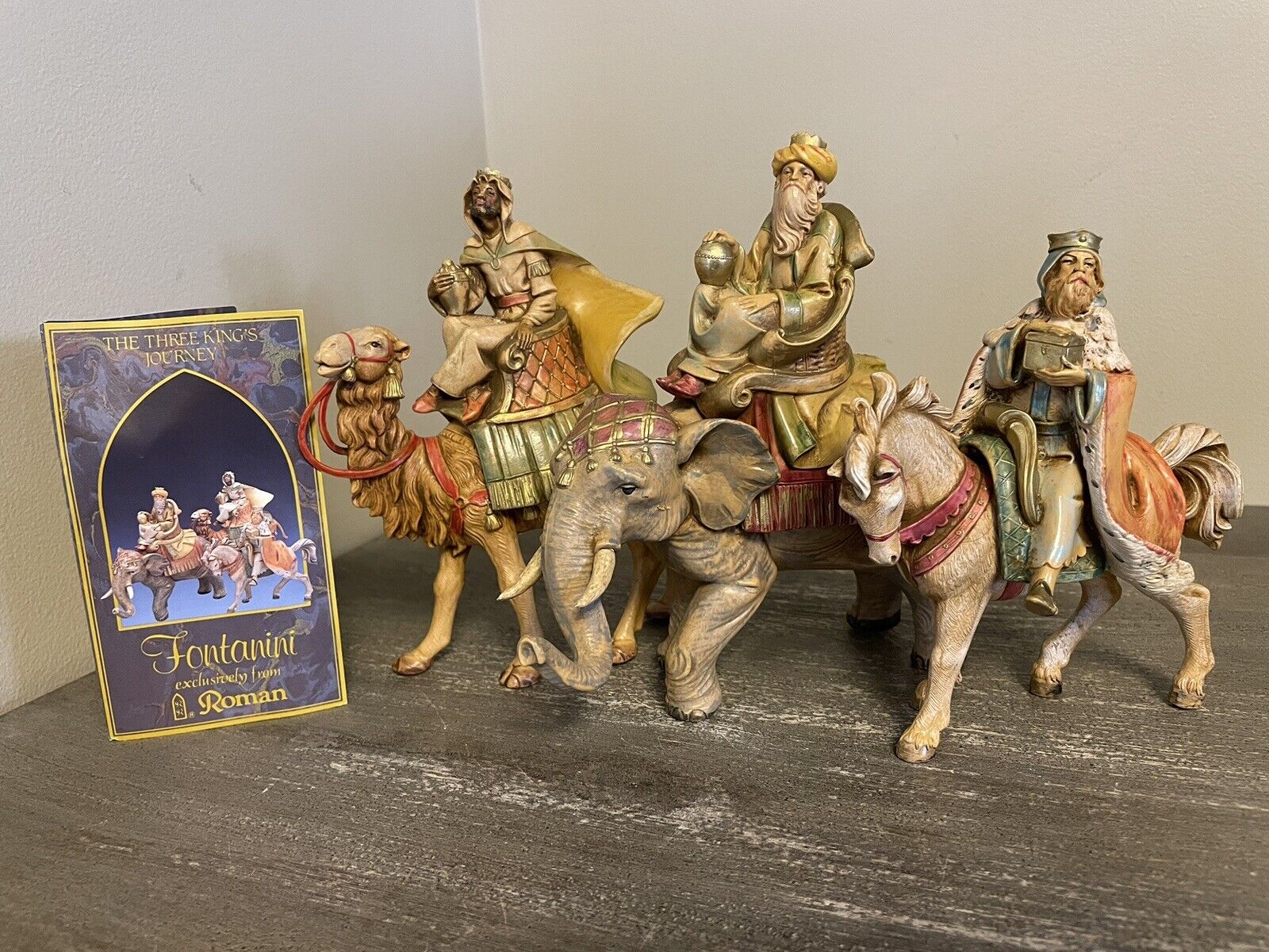 Fontanini Heirloom Nativity Three Kings On Animals 5” Collection - 3pc 1992 VTG