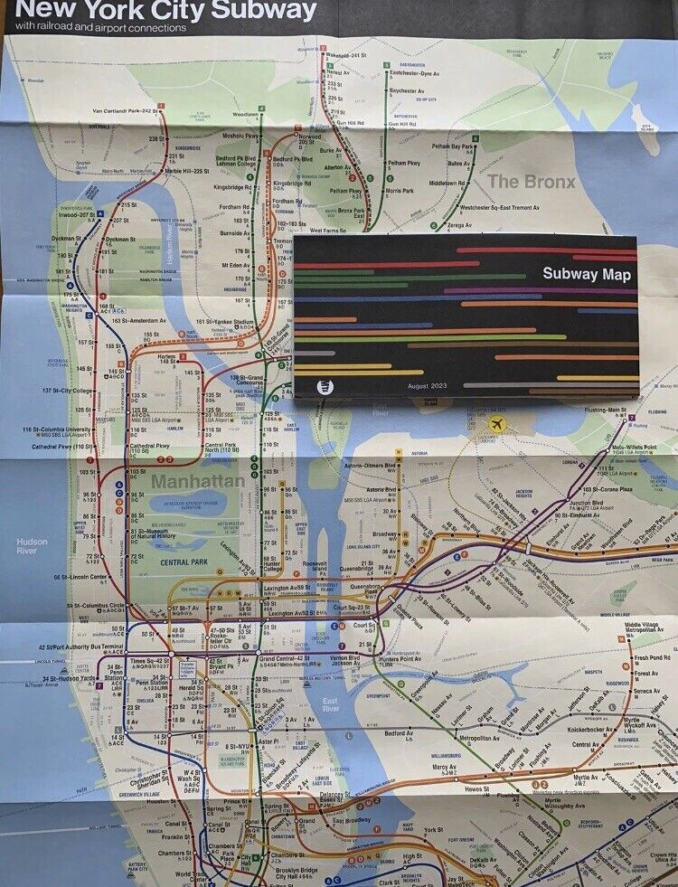 Official New York City CURRENT EDITION MTA NYC Subway & LIRR Train Map