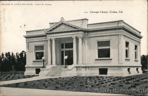 1909 Covina,CA Carnegie Library Teich Los Angeles County California Postcard