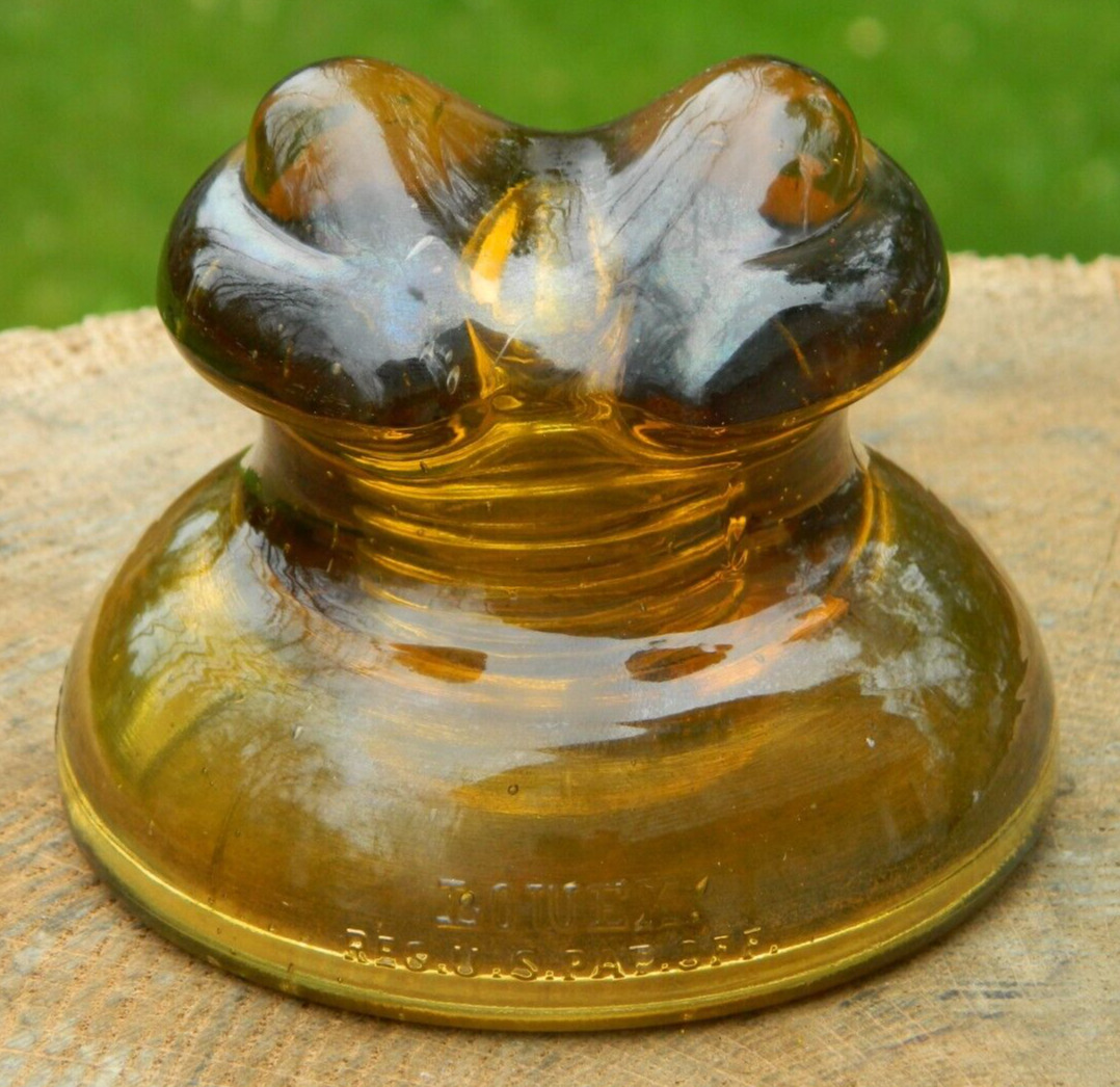 Vintage Lowex No. 512 Glass Insulator (Rootbeer Brown / Amber)
