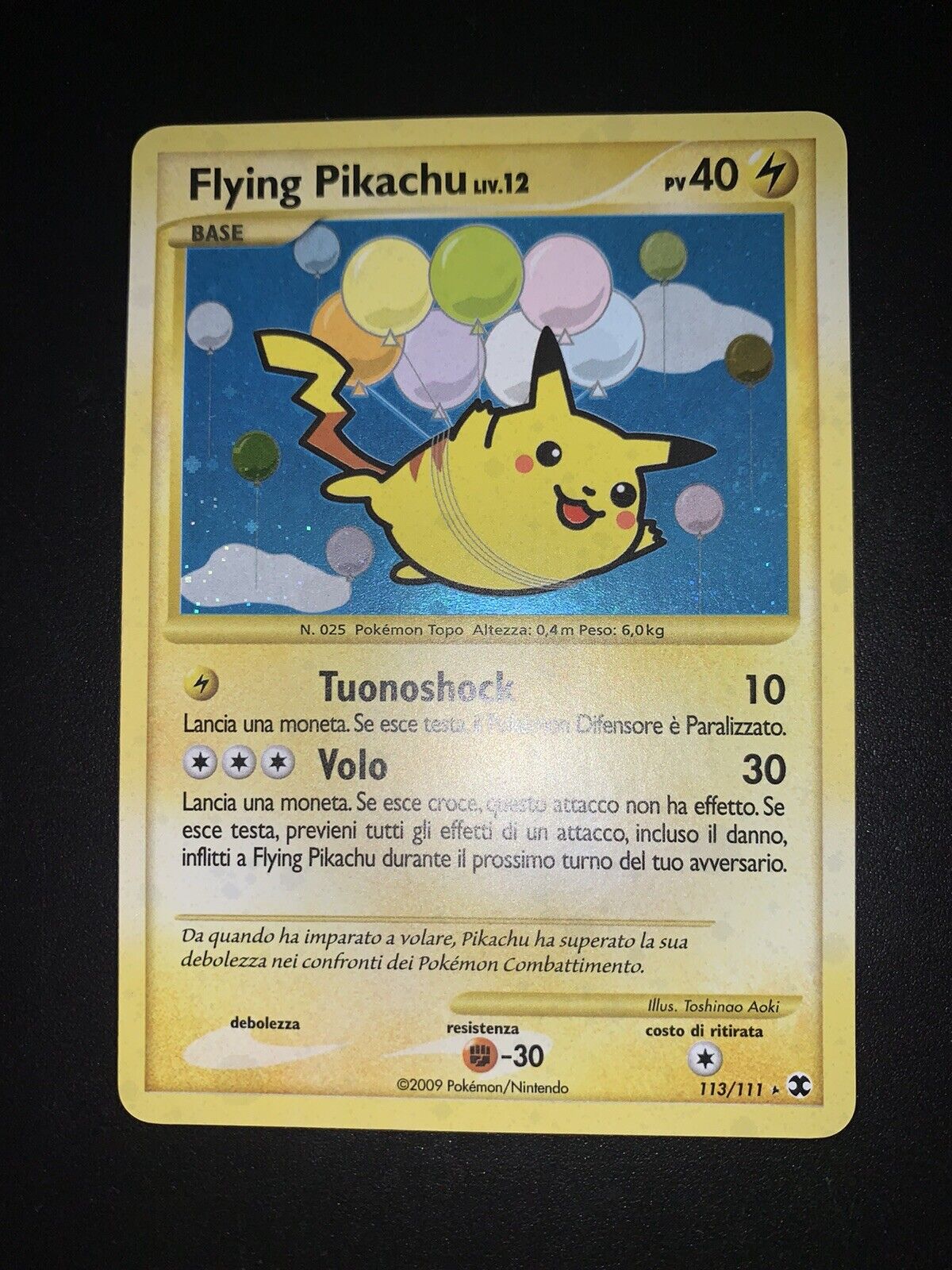 Pokemon Flying Pikachu Lv. Card 12 Rise of the Rivals Ita Italiano 113/111
