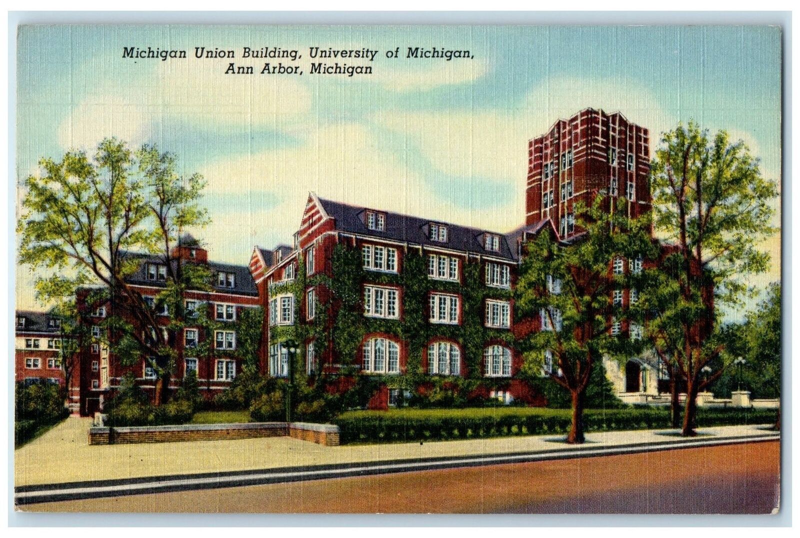 1949 Michigan Union Building University Of MI Ann Arbor Missouri MO Postcard