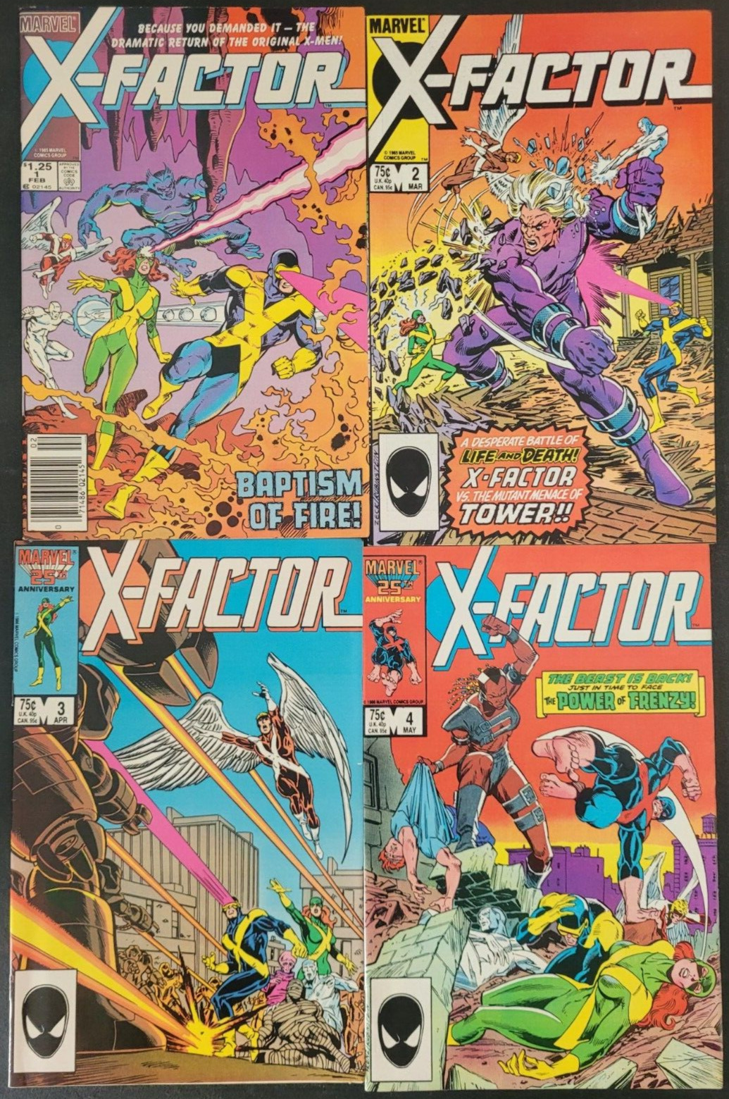 X-FACTOR #1 2 3 4 5 7 8 (1985) MARVEL COMICS 1ST CAMEO APPEARANCE OF APOCALYPSE