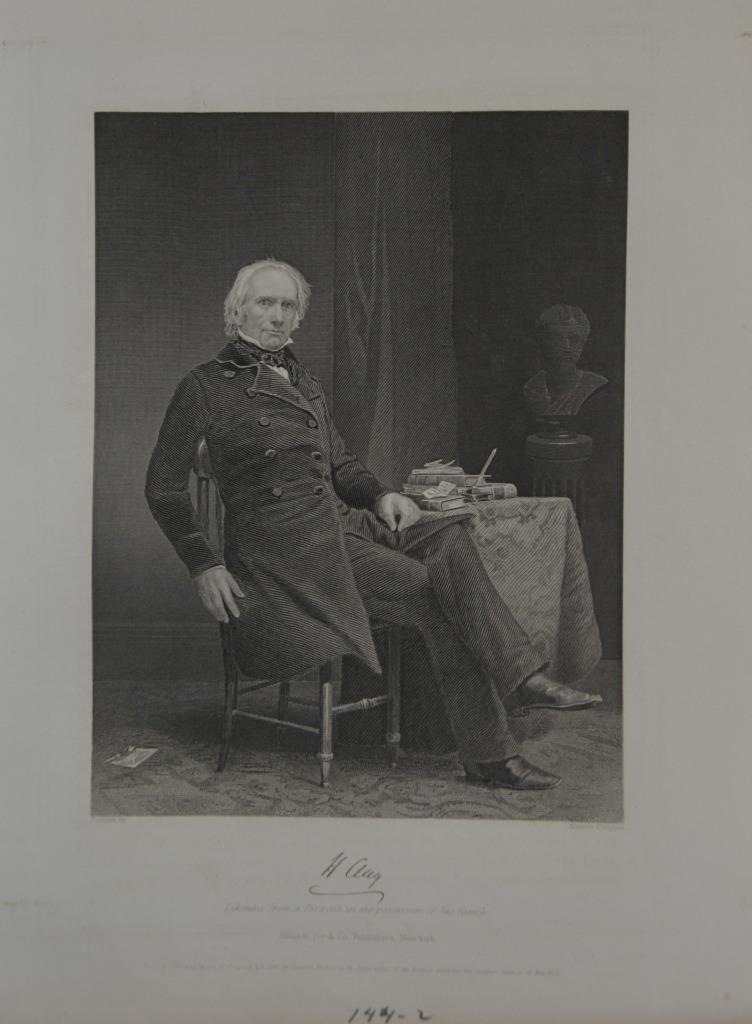 Antique US President Henry Clay Art Engraving Original 1862 History