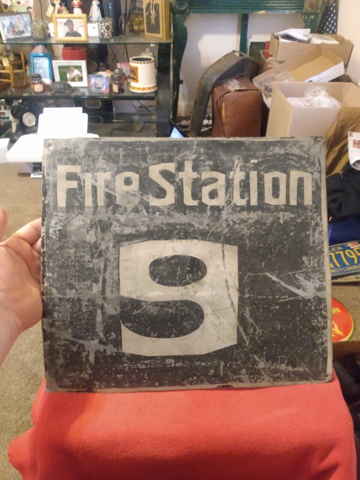 Antique Fire Station Sign No 9 Rare Original 🔥 Advertising Scarce Unique 