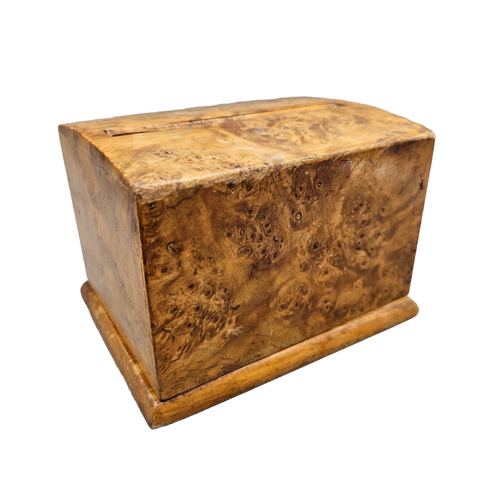 ANTIQUE BOX Cigarette Tobacco Karelian Birch wood vtg Case desktop souvenir rare