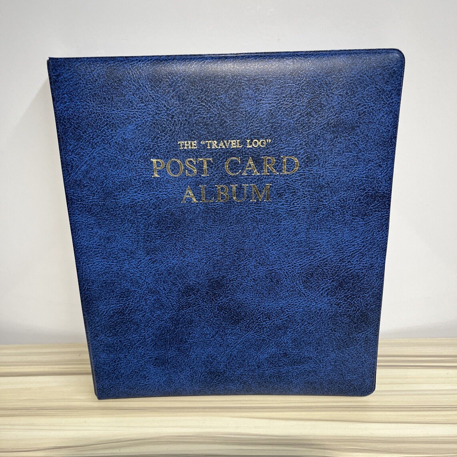 Post Card Album -  VTG “Travel Log” - 80 Pages, 160 Card Slots - USA & Foreign