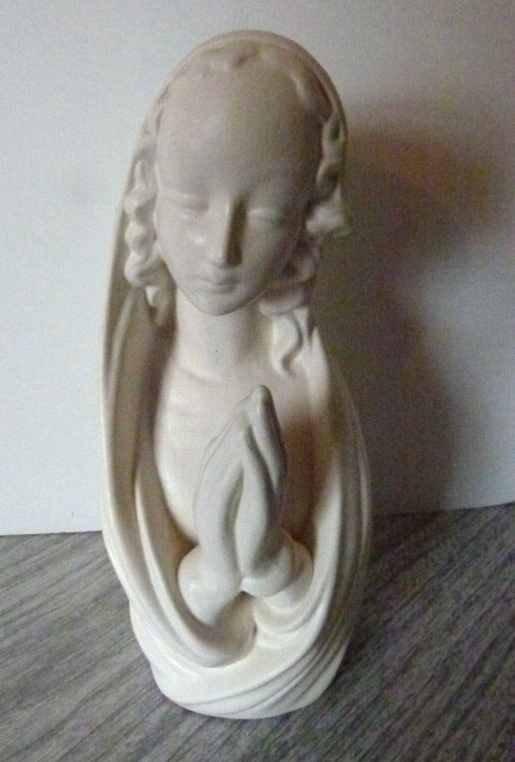 Virgin Mary Ceramic Bust Statue Blessed Mother Madonna California Crafts 10\