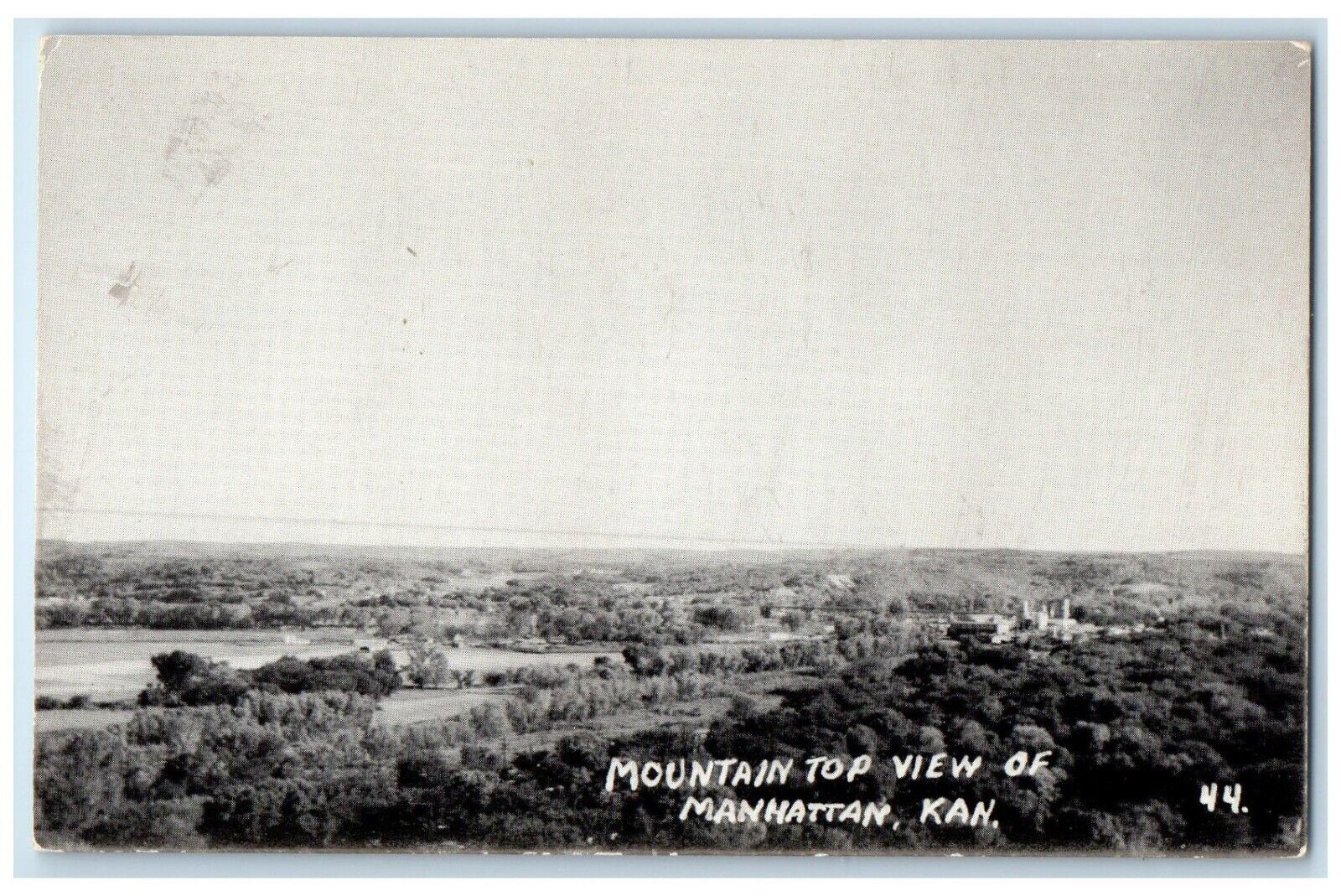 c1910's Bird's Eye View Of Mountain Top View Of Manhattan Kansas KS Postcard