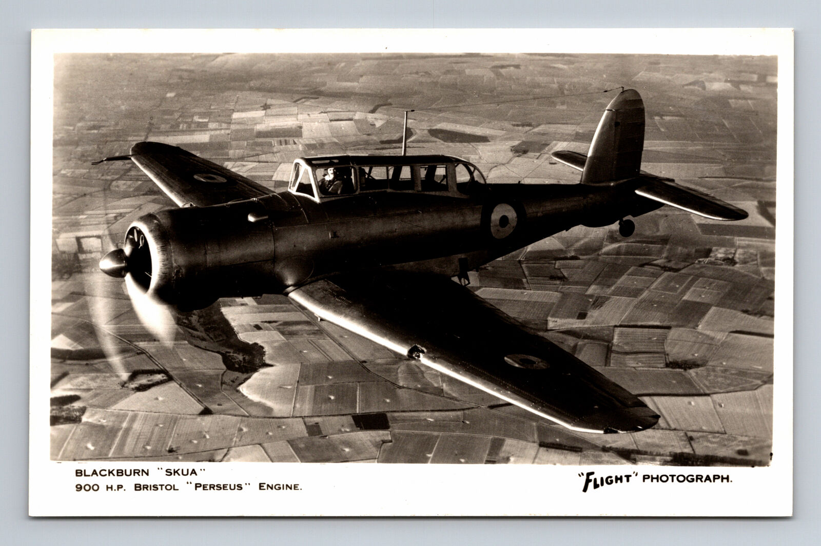 RPPC RAF Blackburn Skua Dive Bomber Aviation FLIGHT Photograph Postcard