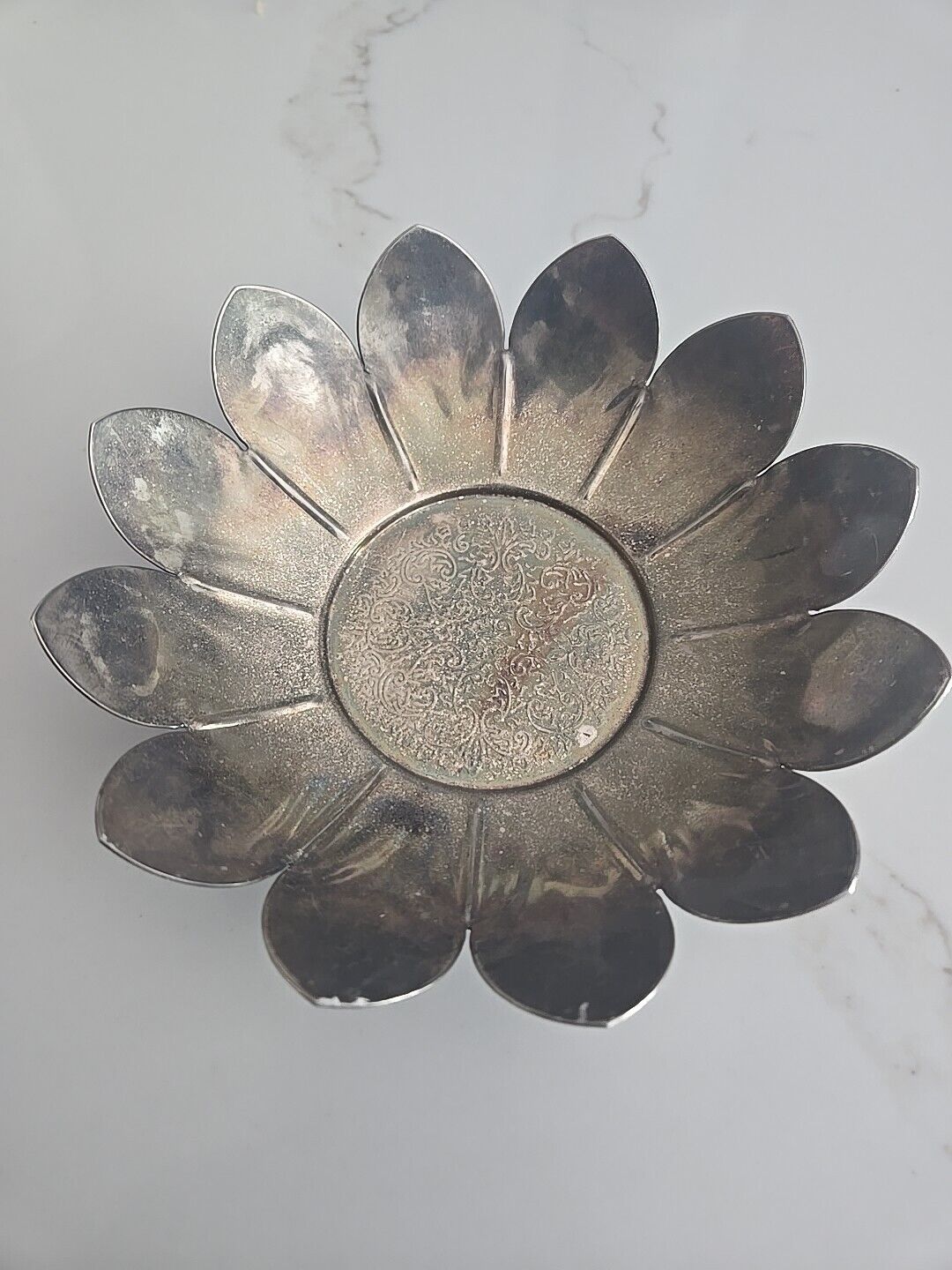 Silver Plated Lotus Trinket Dish