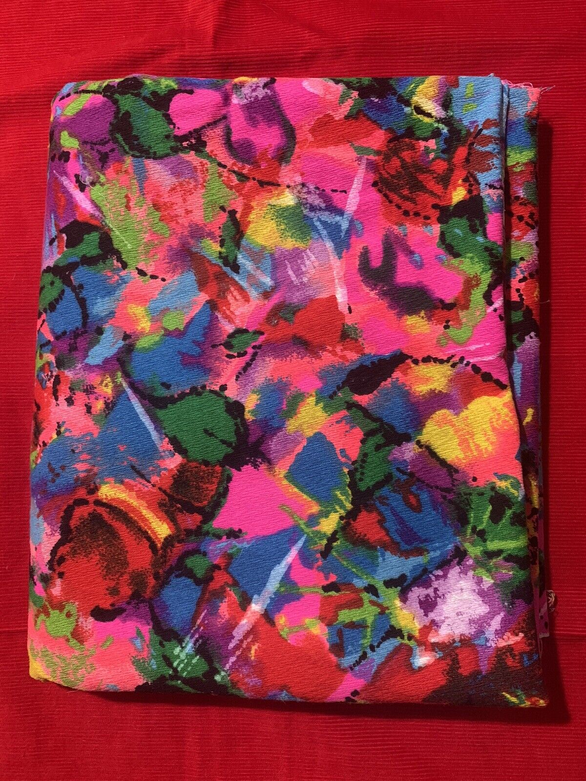 Vintage Alexander Henry Colorful Abstract Barkcloth Cotton Fabric