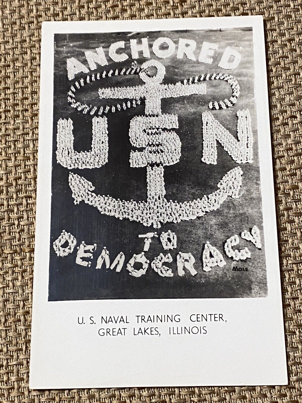 RPPC US NAVY GREAT LAKES Sailor Formation Anchor Democracy UNDIVIDED Military