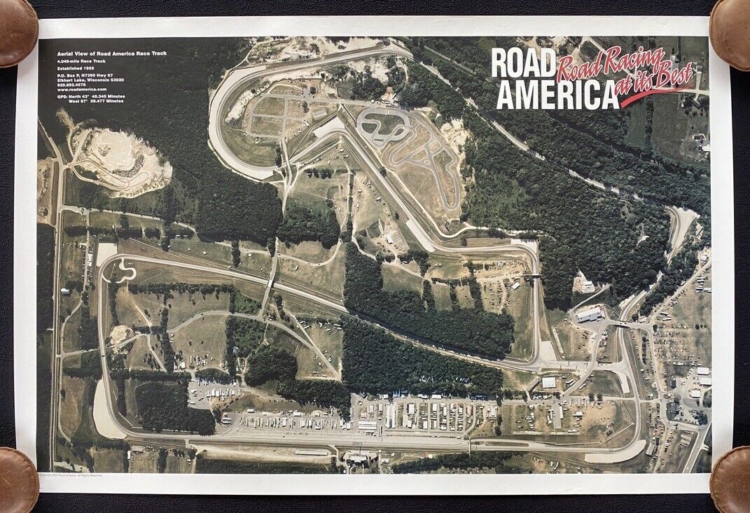 Road America Race Track Elkhart Lake Aerial View Photo Poster Racing At Its Best