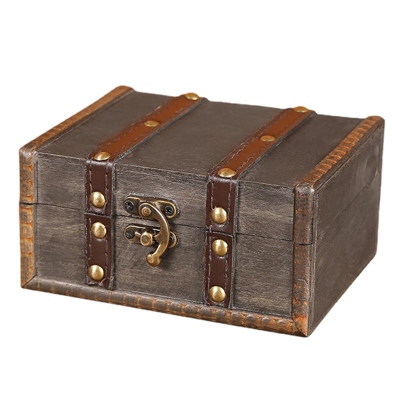 Wooden Storage Boxes with Lock and Keys Vintage Wood Decorative Box 