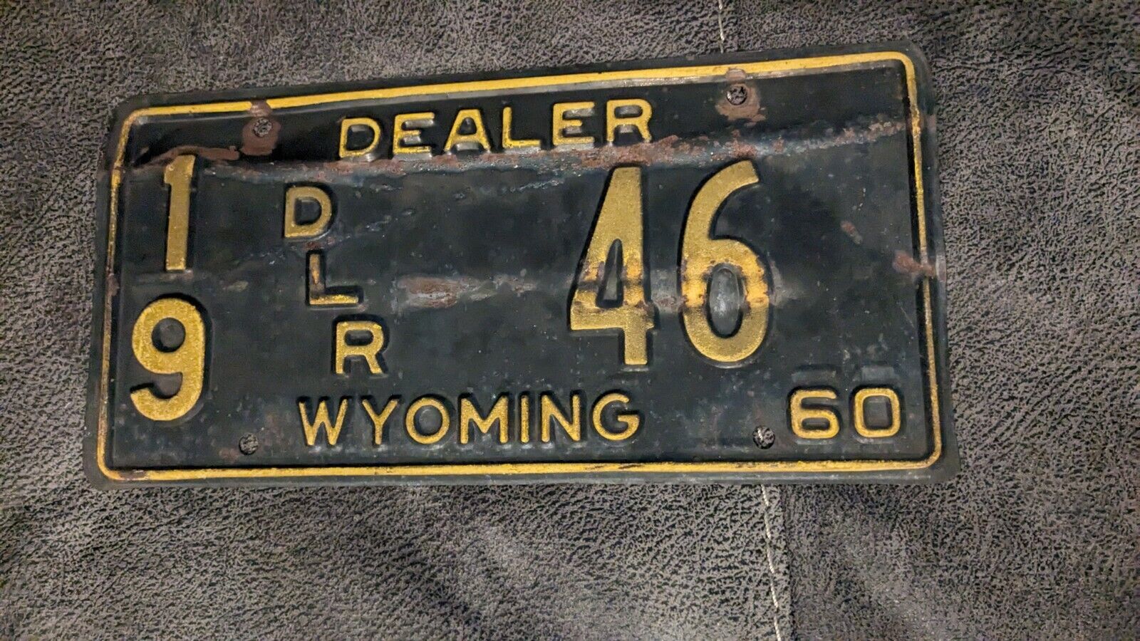 Vintage Wyoming License Plate Dealer 1960