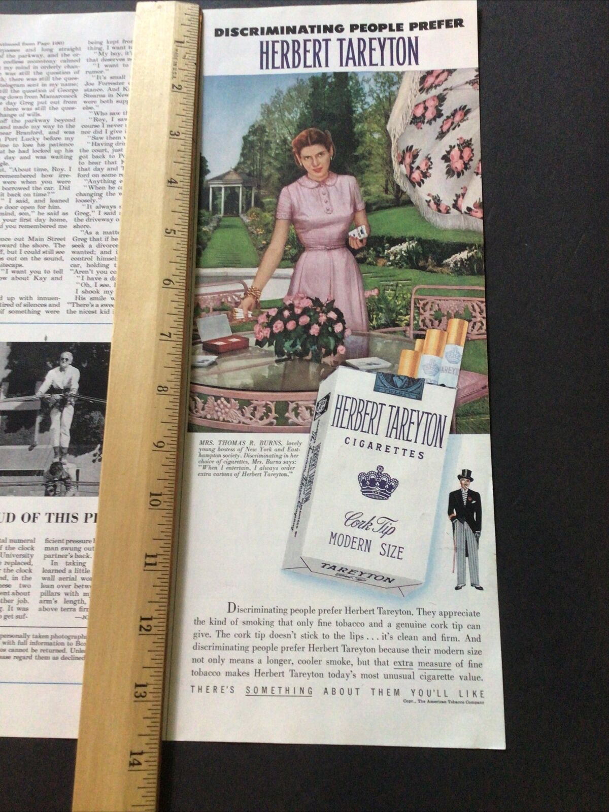 1953 Herbert Tarryton Cigarettes Ad Clipping Original Vintage Magazine Print