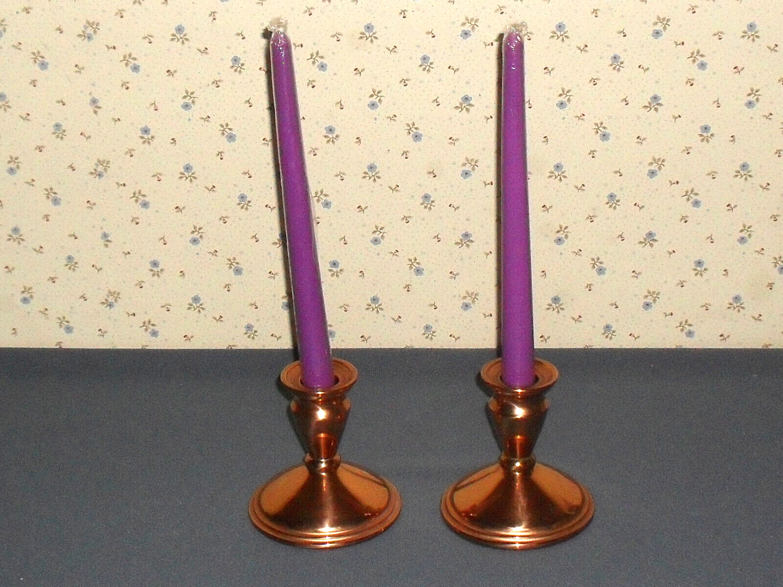 Pair of copper candlestick holders 4\