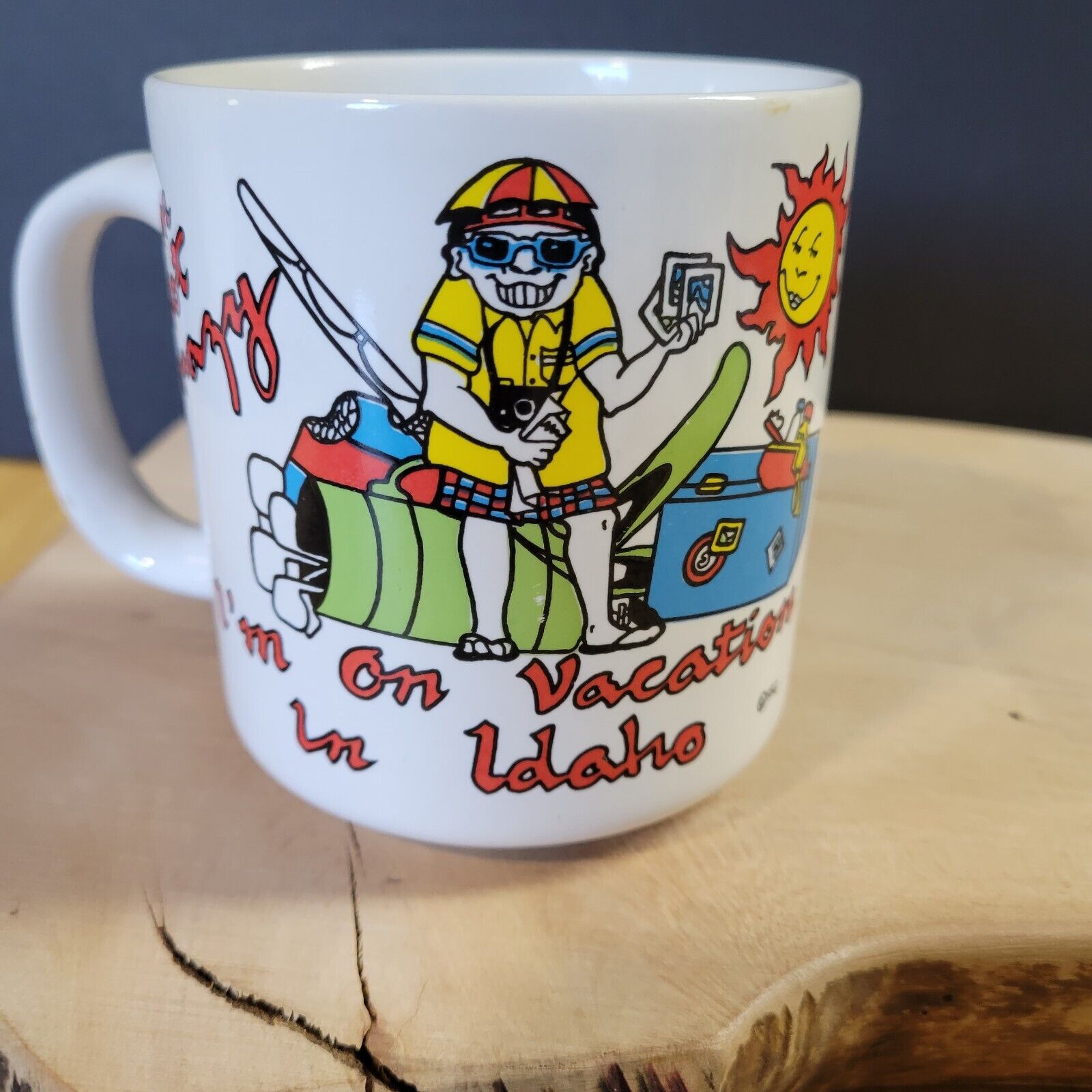 I\'m Not Crazy I\'m On Vacation In Idaho Mug Cup Silly Novelty Vintage Souvenir 