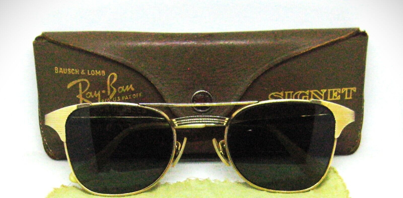 Ray-Ban USA Vintage 1940s B&L Signet 12kGF Classic Metals Sunglasses Frame &Case