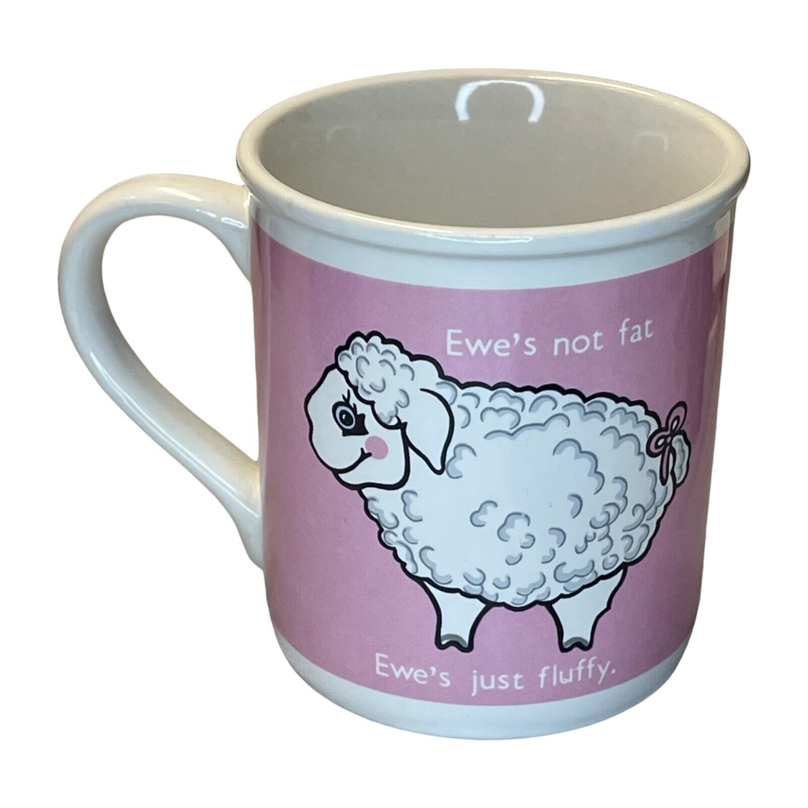 Vintage House of Lloyd Ewes Not Fat Ewes Just Fluffy Pink Sheep Ceramic Mug