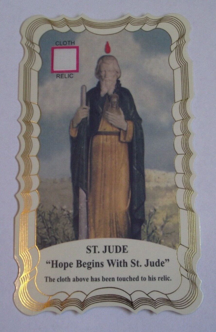 Vtg new St Saint Jude relic pocket prayer card patron of hope Impossible causes