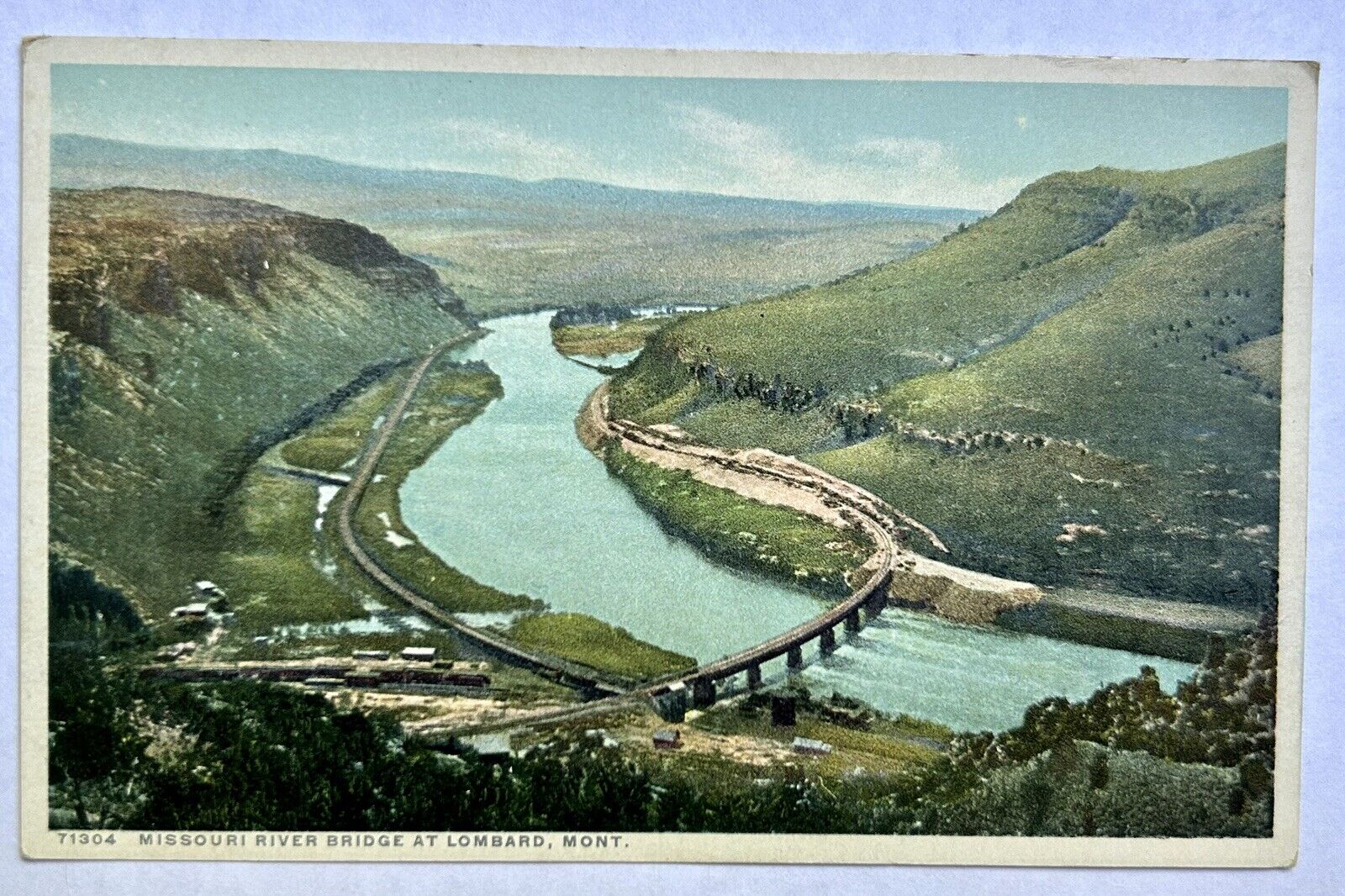 MISSOURI RIVER BRIDGE AT LOMBARD. Montana. MT. Vintage Postcard