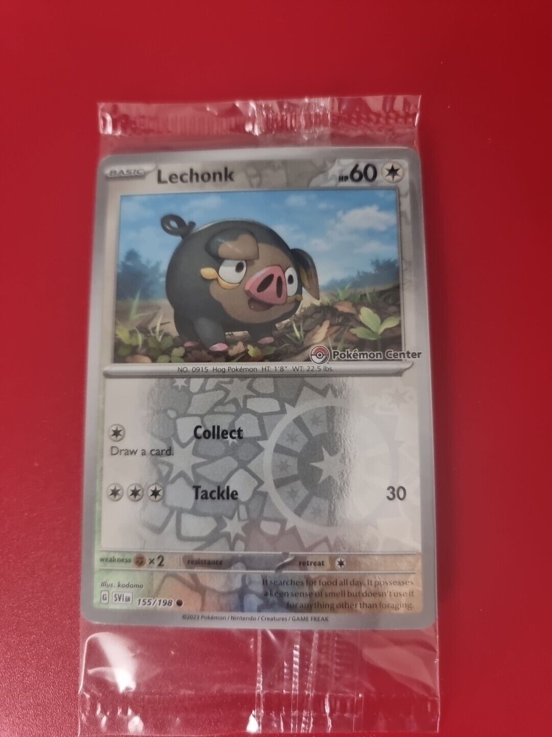 Pokémon TCG Lechonk 155/198 Pokemon Center Stamp Promo Scarlet & Violet Sealed