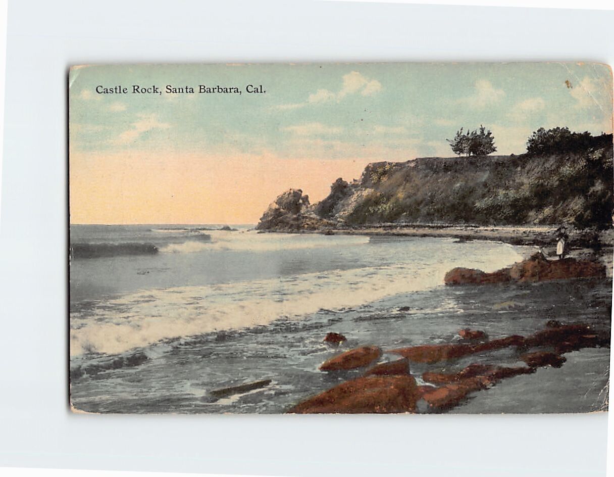 Postcard Castle Rock, Santa Barbara, California