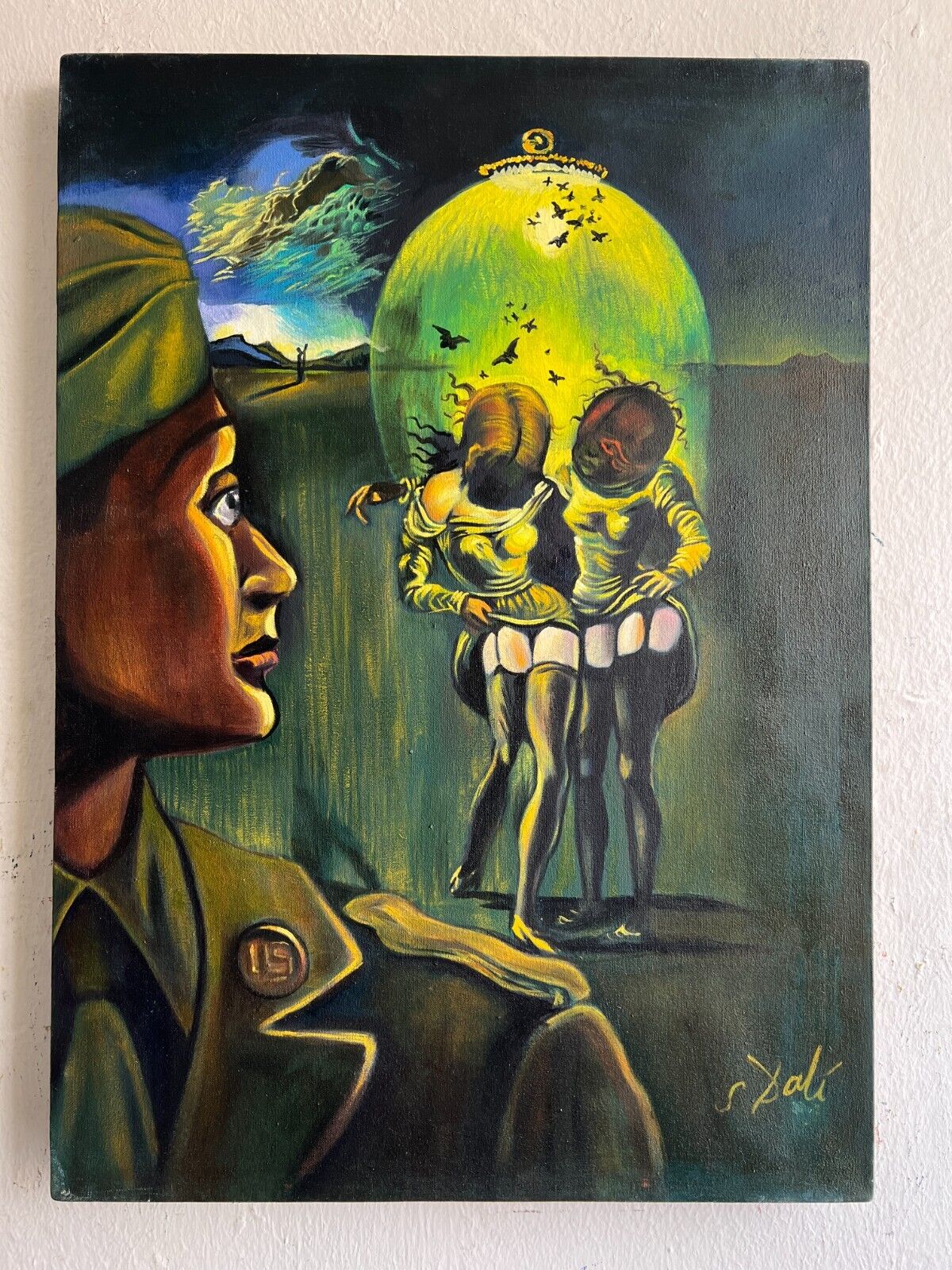 Salvador Dali (Handmade) Oil Painting on canvas signed & stamped