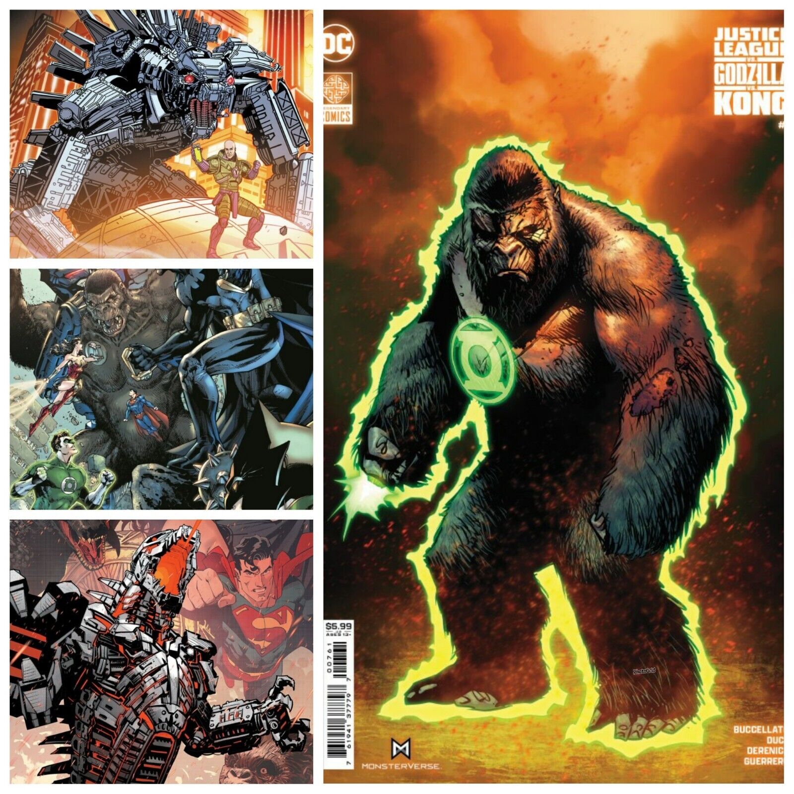 Justice League Vs Godzilla Vs Kong #7 Set Of 4 Mora Jim FOIL Johnson PRESALE 5/7