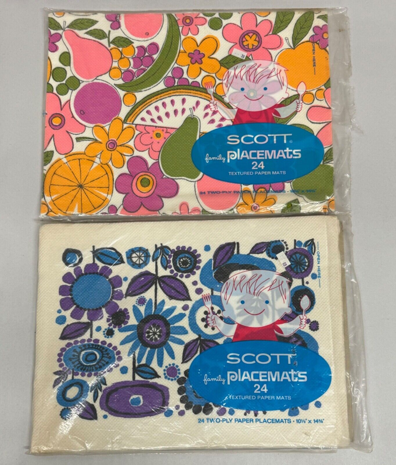 Vtg Scott Paper Placemats 1960s Mod Flower Power Groovy Retro For Party Crafts