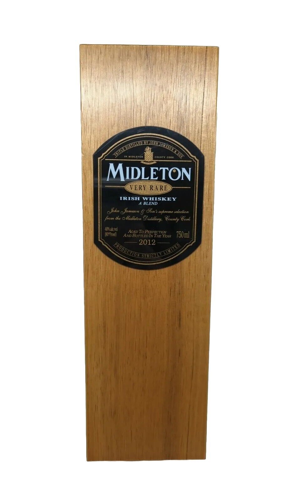 Middleton Very Rare Irish Whiskey Wooden Dovetailed Box Only 2012