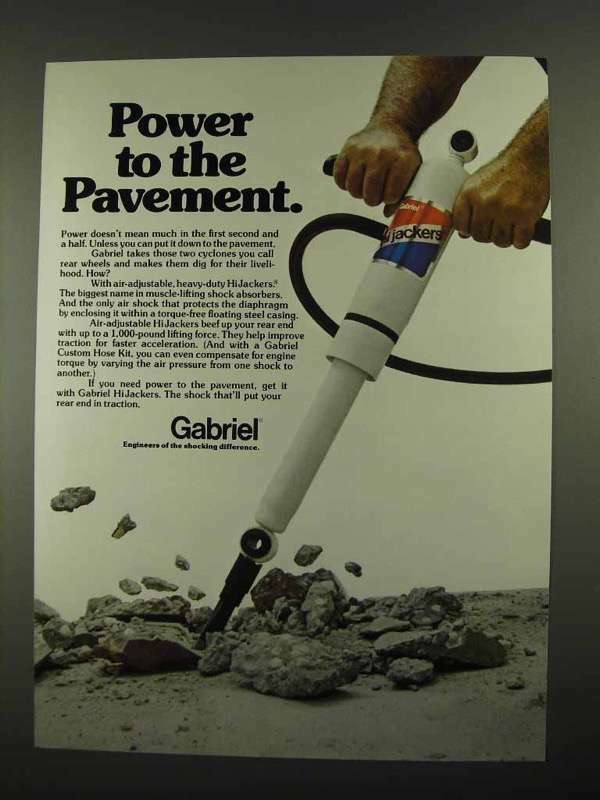 1974 Gabriel HiJackers Shocks Ad - Power to Pavement